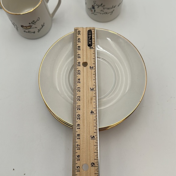 Dessert Set 4 Rosanna Espresso cups & saucers Twelve Days of Christmas Porcelain - Picture 13 of 16